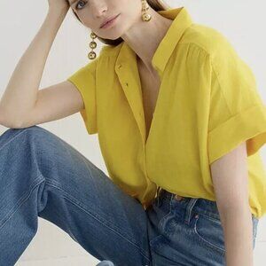 J.CREW Relaxed-fit short-sleeve Baird McNutt Irish Linen Shirt Yellow XS